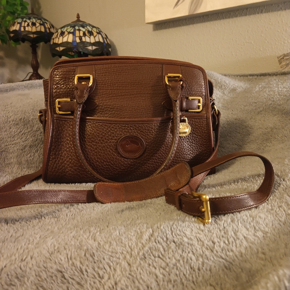 Dooney & Bourke Vintage Pebble Leather Satchel in Brown